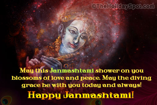 Janmashtami greeting card for WhatsApp and Facebook