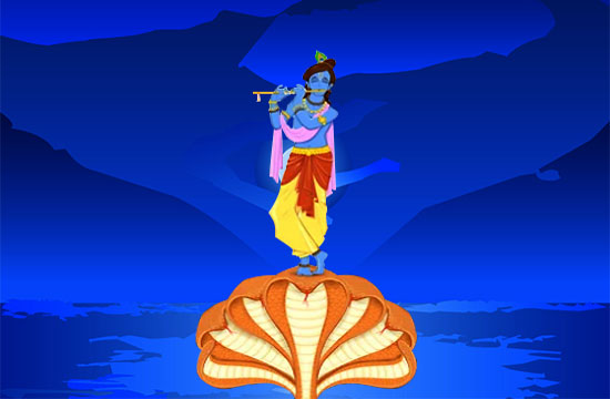 Lord Krishna and Kaliya Naag