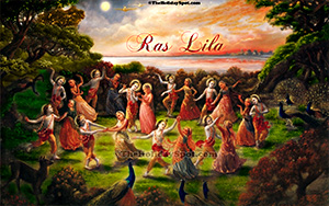 High Difination Janmashtami wallpapers featuring Lord Krishna performing raslila with gopiyas.