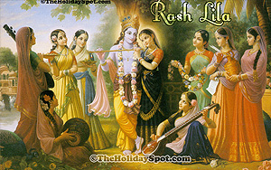 Definition wallpapers featuring Lord Krishna having rash lila with the gopis.