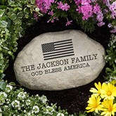 American Flag Personalized Garden Stone