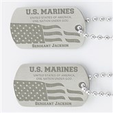 Military Engraved Dog Tag Set Of Two
