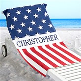 Red, White & Blue Personalized Beach Towel