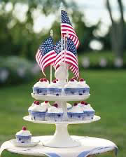 flag cake stand monument