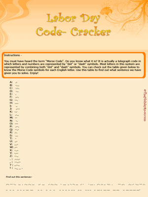 Labor Day Code Cracker Puzzle