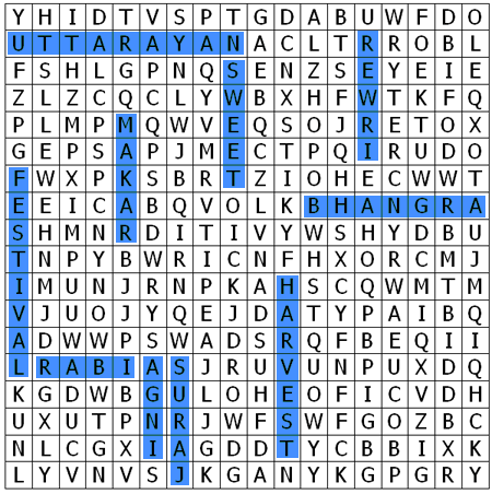 Answers of Lohri word search