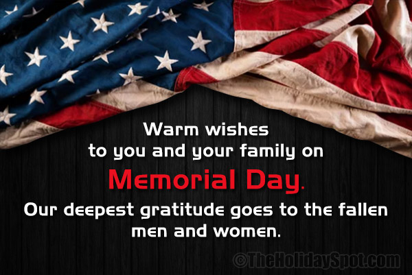 Memorial Day wishes card for WhatsApp and Facebook