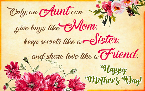 Happy Mother's Day wishes card for Aunts