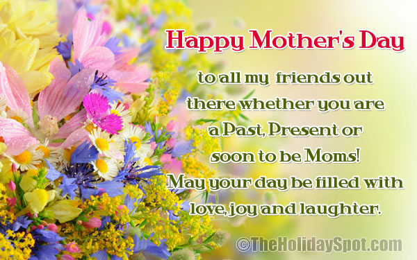 Mother's Day greetings for friends with flower background