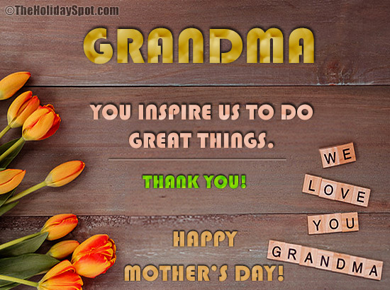 Inspirational greeting card on Mother's Day for Grandma