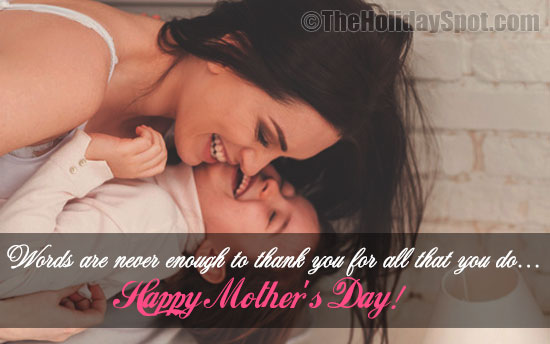Happy Mother's Day wishes and Thank You card for WhatsApp