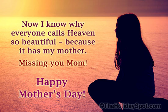 Mother's Day Miss You card for WhatsApp and Facebook