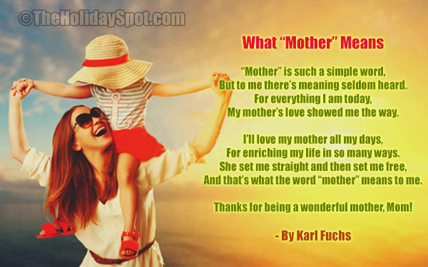 Mother's Day Poem - What Mother Means