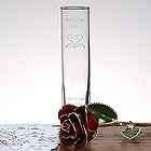24K Forever Rose© and Engraved Vase