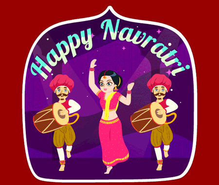 Animated Navratri Greeting for Whatsapp and Facebook