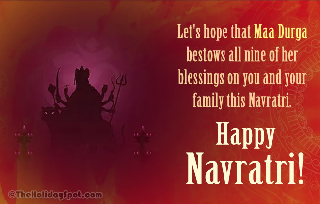 WhatsApp Navratri wishes card for family
