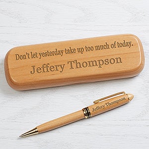 10 Quotes Personalized Alderwood Pen Set