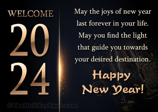 Happy New Year 2024 card for WhatsApp and Facebook