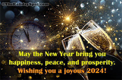 Greeting card for a joyous New Year 2024