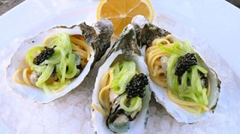 Cucumber Caviar Oysters