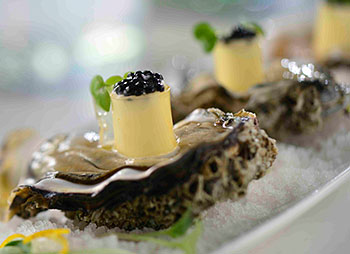  Oyster Martinis with Beluga Caviar