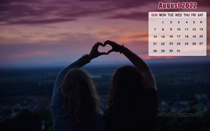 August 2022 HD 1080p Calendar Wallpaper