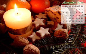 December Calendar Wallpaper 2022 with Christmas theme