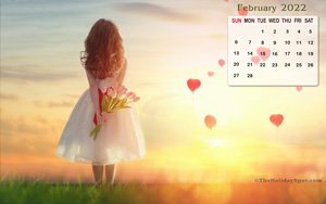 February 2022 HD 1080p  Calendar Wallpaper