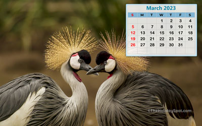 March 2023 HD 1080p Calendar Wallpaper