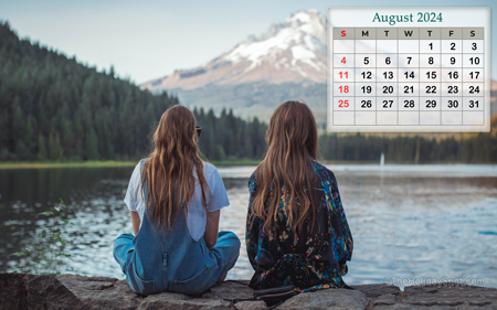August 2024 HD 1080p Calendar Wallpaper