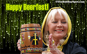 1080i desktop illustration of a woman enjoying on Oktoberfest.