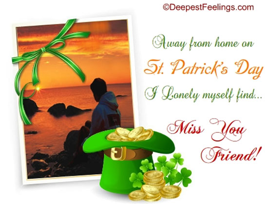 Animated St. Patrick's Day Miss You Card