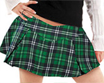 Adult Green Plaid Mini Skirt