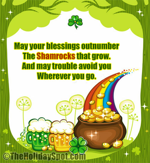 An Irish Blessing on Shamrocks