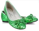 Green Glitter Adult Ballet Flats