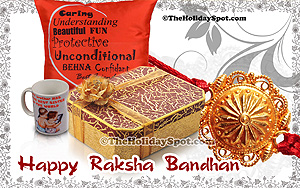 Raksha Bandhan picture showcasing Rakhi gifts.