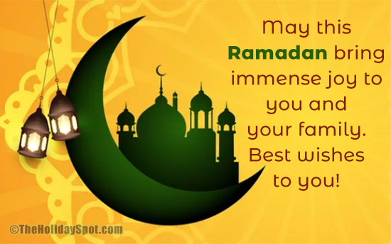 Ramadan wishes card for the family with a beautiful message