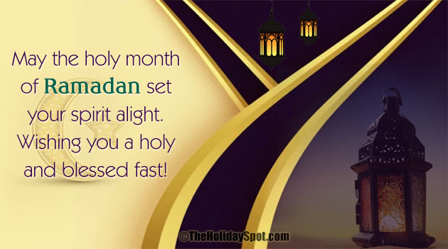 Ramadan greeting card with the wishes for a holy and blessed fast