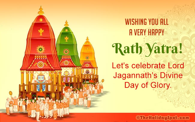 An image with beautiful wishes for Rath Yatra