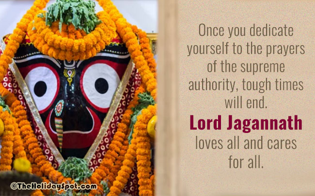 An image with a beautiful message related to Lord Jagannath