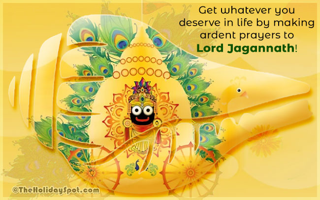 Card for WhatsApp and Facebook status with a background related to Lord Jagannath and Rath Yatra