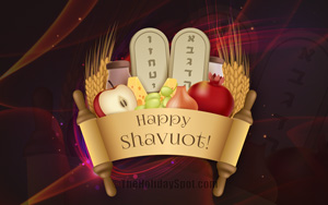 HD Shavuot wallpaper with the message of Happy Shavuot