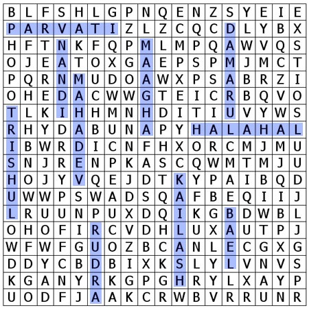Answers of Shivratri word search