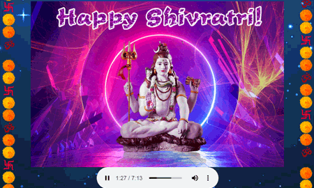 Animated Shivratri wishes with instrumental music