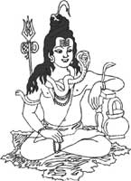Shivratri pictures to color - Guru Murti of Shiva