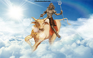 Shivratri wallpaper - Mahadev rides over Nandi, the bull