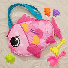 Embroidered Fish Beach Tote & Toy Set by Stephen Joseph