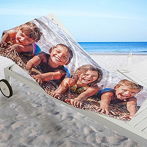 Photo Collage Personalized 30x60 Beach Towel - 1 Photo
