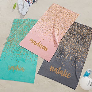 Sparkling Name Personalized 30x60 Beach Towel