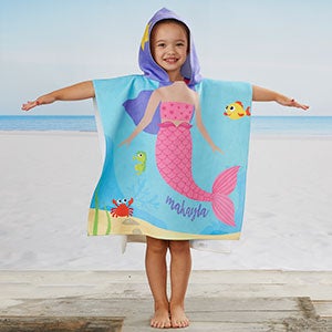 Mermaid Personalized Kids Poncho Beach & Pool Towel